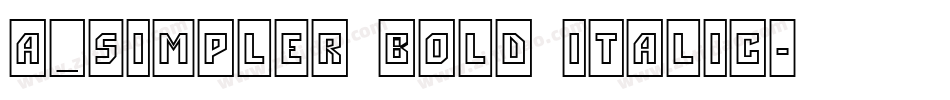 a_Simpler Bold Italic字体转换